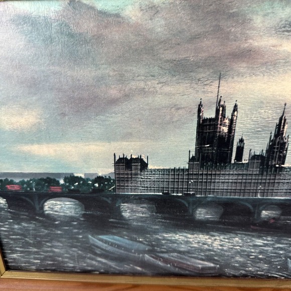 H.MOSS BIG BEN LONDON AT DAWN 12.5X26.5 COLOR LITHOGRAPH FRAMED - Picture 4 of 13